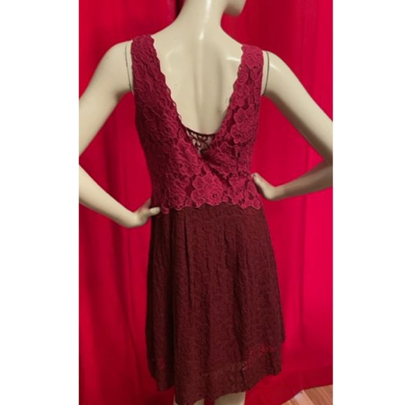 Anthropologie Moulinette Soeurs Carmindy Lace Red Dress Size 4 - Picture 5 of 7